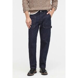 Wallace & Barnes Mens Size 34x32  Carpenter Jeans Japanese Indigo Button Fly